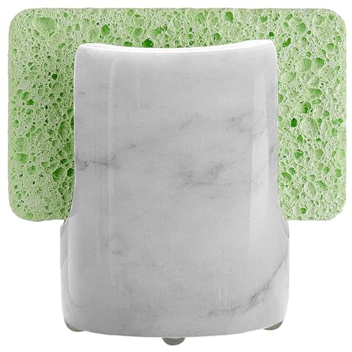 EVERBBKING Marble Sponge Holder Sink Sponge Caddy for kichen counter