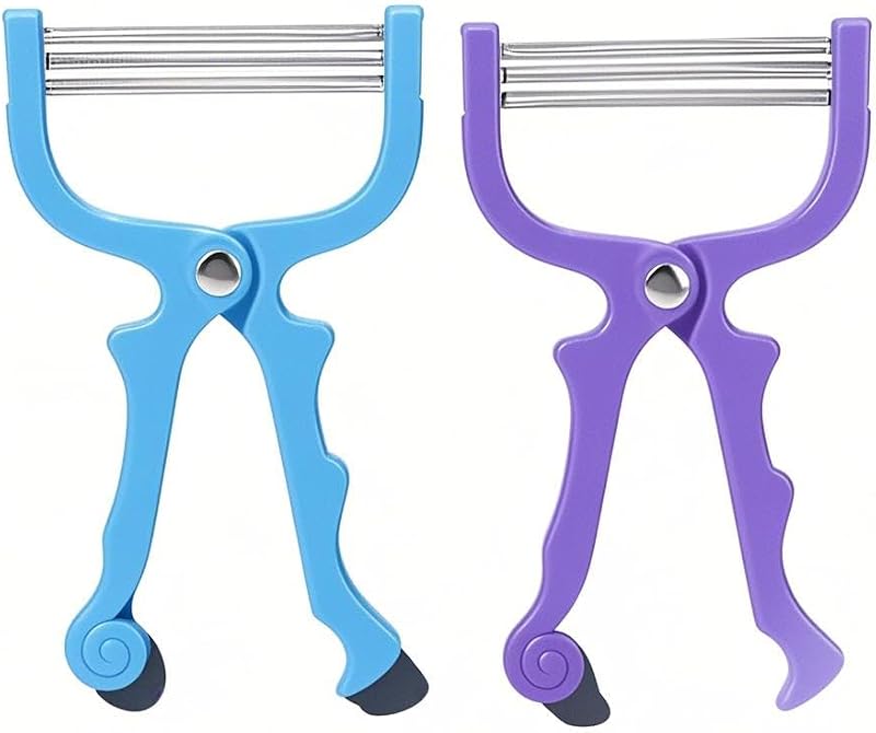 ZJchao 2 Depiladores con Resorte, Depiladora Facial de Acero Inoxidable con Rosca de Resorte para Cara de Mujer, Vello de la Barbilla, Vello del Labio Superior, Bigote