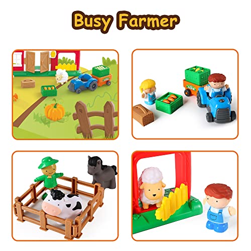 Iplay, Ilearn Toddler Large Farm House Toys Set W/ Animal Figures, Tractors, Barn, Farmer People & Fence, Kids Imaginative Pretend Play W/ Animals Sound, Birthday Gift For 2 3 4 5 6 Year Old Boy Girl #TOP2