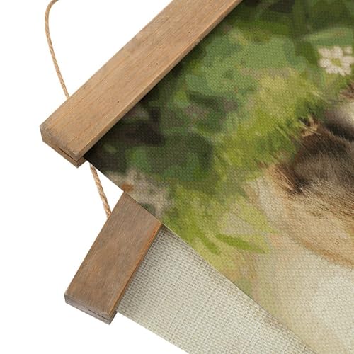 Decoración vintage de conejos: cuadro de pergamino personalizado para salón 3