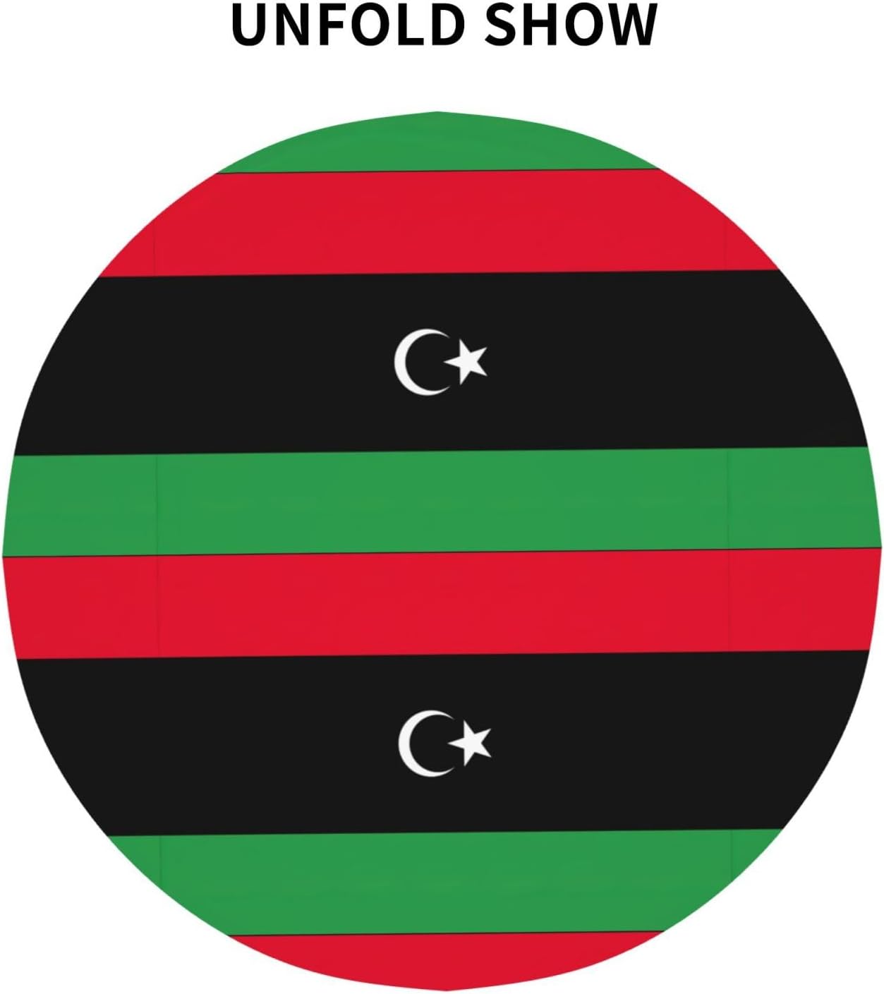 Libyan Flag Print Wrinkle Free Dining Table Cover for Birthday Party Farmhouse Tablecloths Up to 60 x 60 Inches