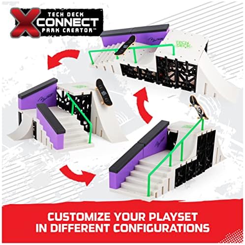 Tech Deck Nyjah Skatepark X-Connect Park Creator, Massive Customizable Skatepark Ramp Set with Exclusive Fingerboard, Kids Toy for Ages 6 and up, 6060504