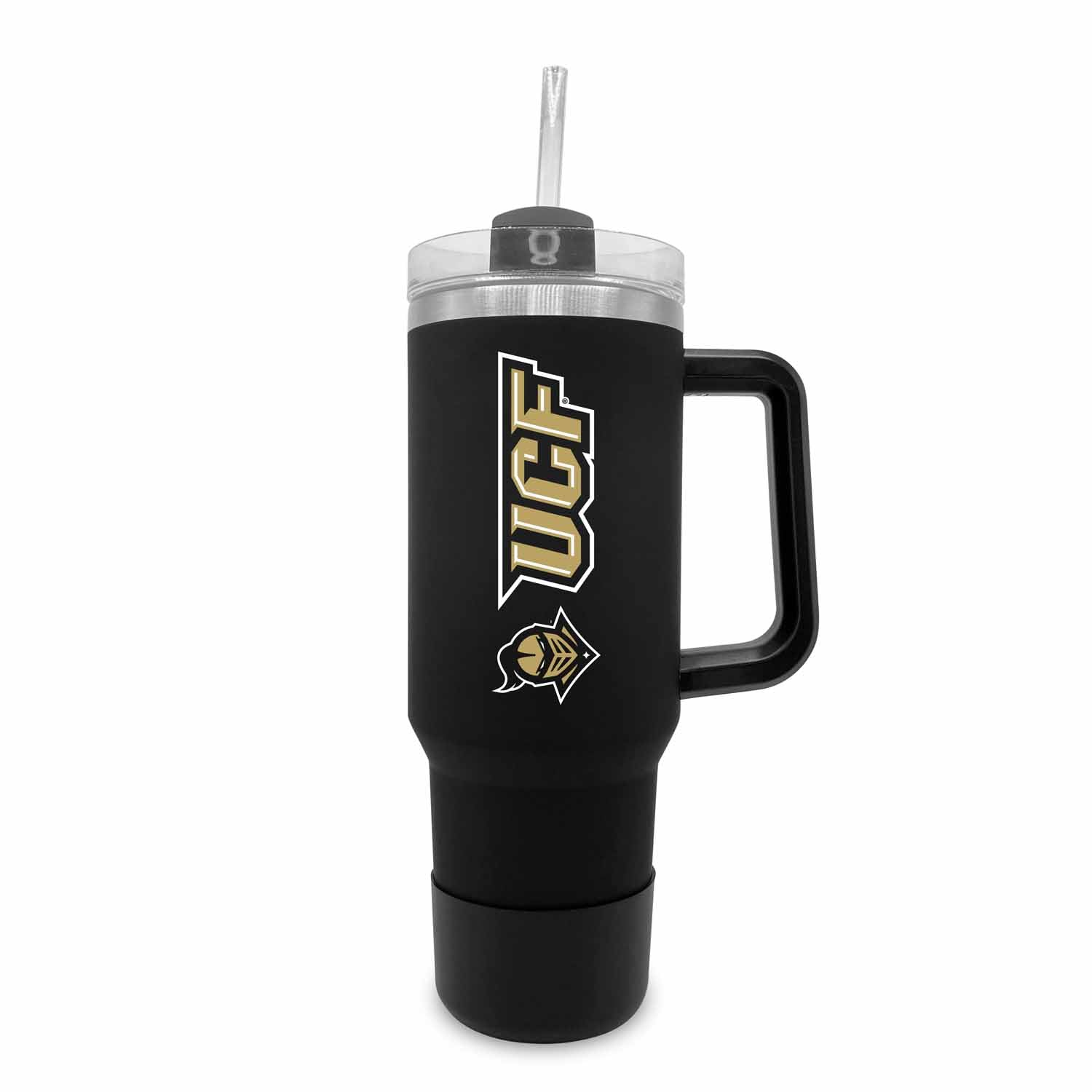 Campus Colors 40 Oz UCONN Huskies Travel Tumbler – Vacuum Insulated Stainless Steel With Handle & Dual Lid (Straw/Spout), Navy