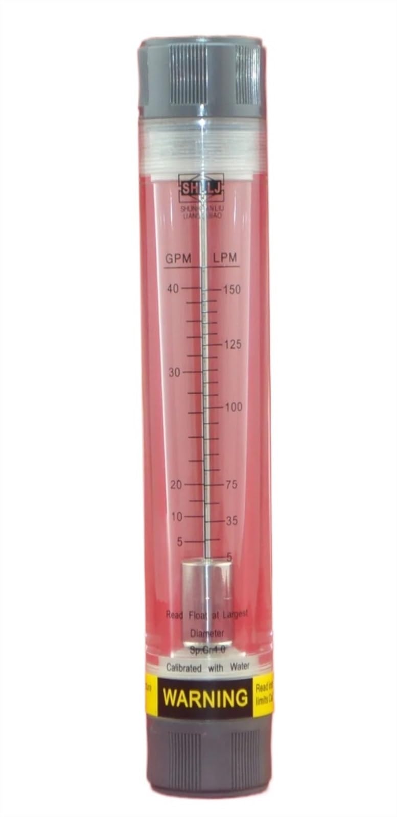 Medidor de flujo industrial rotámetro acrílico tipo tubo de agua/líquido de tubería de LZM-25G(6-60GPM 30-225LPM)