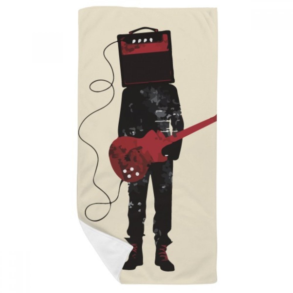 Guitare serviette de bain originale multicolore 35x70cm gant de toilette