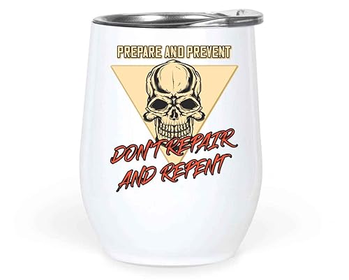 Encouraging Gift for First Aid Preparers, Healthcare Professional's Present - Prevention Tips and Advice on 12 Oz White Stainless Steel Wine Tumbler