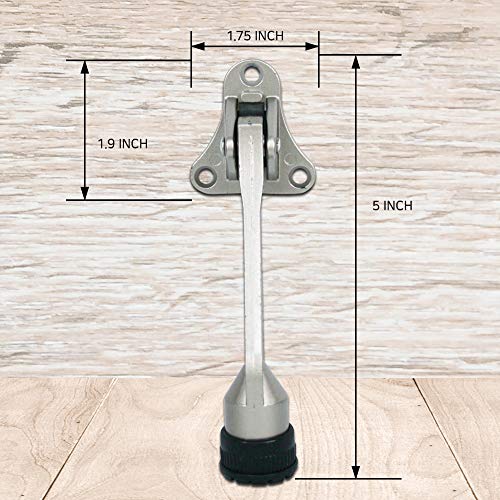 Cg Plus Door Stopper, Kick Down Door Stops For Heavy Doors, With Rubber Tip And Spring Lever, Adjustable, Easy To Set Down And Release, 4-Inch, For Wide Doors (4Inch X 2Pack, Satin Nickel) #TOP4