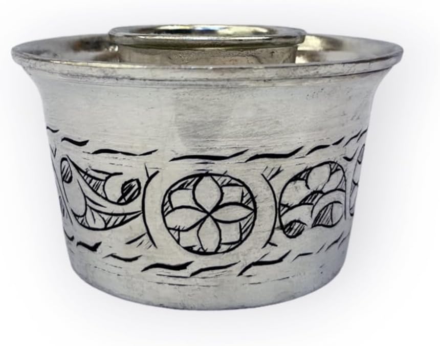 SODEF Handcrafted Copper Ehl-i Keyif Set, Traditional Turkish Coffee Serving Set, Decorative Metal Coffee Set, Silver Finish - Silver, One Size