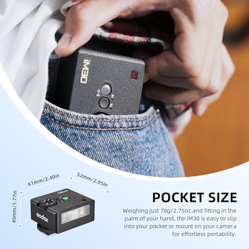 GODOX iM30 Mini iFlash Camera Flash GN15 6500K Recycle Time 3.6s On-Camera Flash Speedlite for Sony Canon Nikon Fuji Olympus Cameras - Image 3