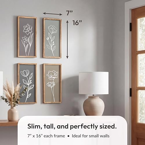 Tide and Tales 3d Framed Wall Art, Set of 4, Floral Boho Wall Decor - Image 3