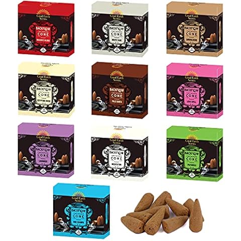 Soul Sticks Backflow Incense Cones Variety Mega Pack for Backflow Burners | Set of Natural Scented Backflow Cones (10 Pack) Cover