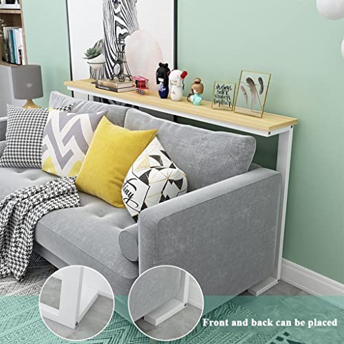 Mesa consola estrecha y mesa larga con estante trasero de sofa 4