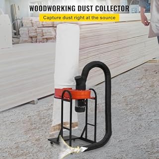 VEVOR 1.5 HP Dust Collector, 716 CFM, Portable Vortex Dust Collector, with 47 Gallon Collection Bag and Mobile Base, 120V, 3400 RPM, 5μm Canister Filter Kit, for Woodworking Dust Collection System