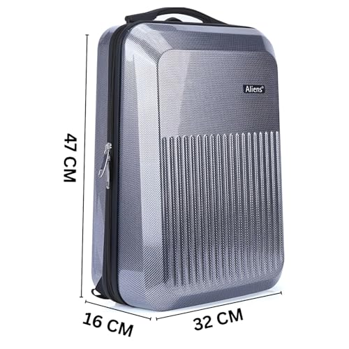 Image of Tukzer Hard Shell Laptop Travel Backpack Aliens Series-Polycarbonate Material with 7 Multi-utility Compartments for Laptops up to 15.6 inch,Tablets, ipad, smartphones,powerbank,HDD for Office & travel-BLK