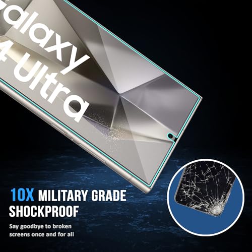 Image of ArmourPro Premium Borderless Tempered Glass for Samsung Galaxy S24 ultra, HD Clear Screen Protector, Anti-Dust Speaker Mesh, 9H Hardness, Edge-to-Edge Fit, Case Friendly & Cable Protector
