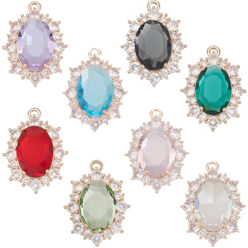 Breloques ovales en verre zirconium pour réparer et créer bijoux