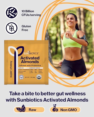 Image of Sunbiotics Activated Organic Sprouted Almonds - Super Cheesy, Pack of 12