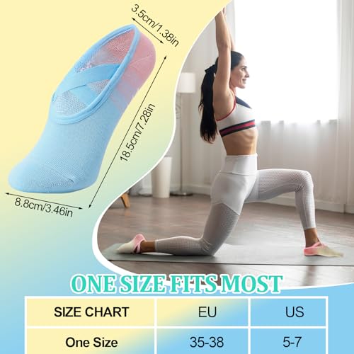 Jspupifip Pilates Socks with Grips for Women X-Cross Straps Non Skid Yoga Socks Anti Slip Barre Pilates Hospital Grippy Socks2