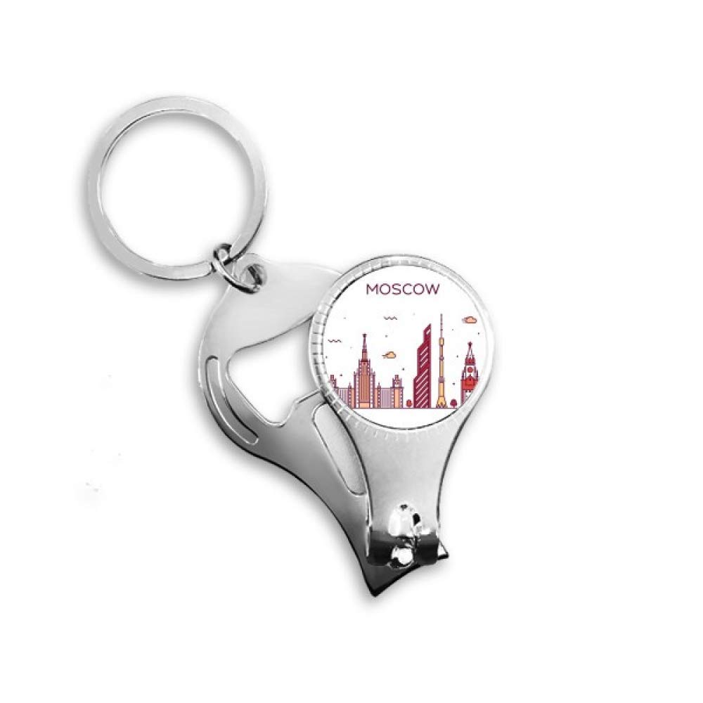 Porte-clés Moscou souvenir de Russie avec décapsuleur de poche et soin des ongles