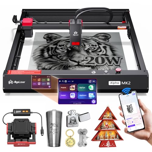 Algolaser 20W Laser Engraver Machine - Laser Cutter/Engraver with Air Assist Kit - Laser Engraving Machine with 3.5