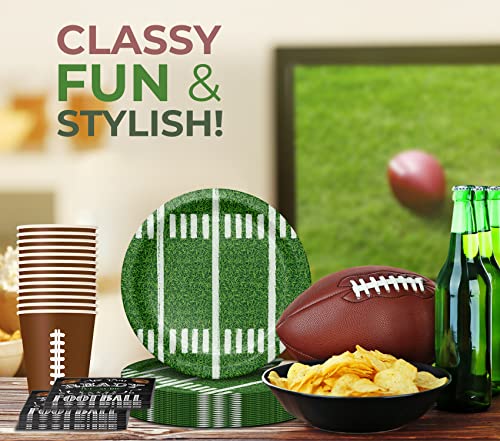 Football Party Supplies Kit Serve 24, Includes: Big Game Football Plates, Football themed Napkins, Football Inspired Cups for Football Party, Tailgate Party, Football Party Decorations. Total 72 PCS - Thumbnail 5