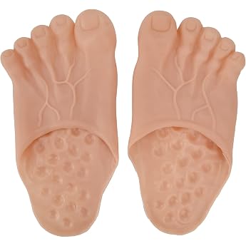 Foot Slippers Hobbit Feet Adult Non-Slip Cosplay Slippers for Halloween Costume Parties Family Cosplay Scary Funny Costume 26 x 13.5 cm