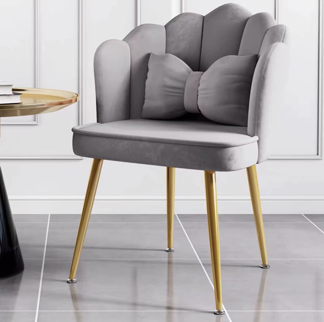 ドレッサー】ドレッサー ベロア ベルベット 化粧台/ グレー