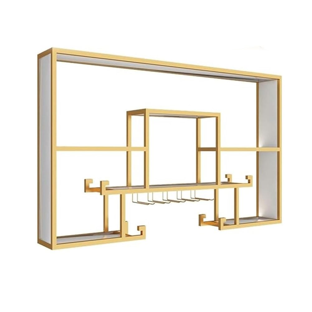 Casier à vin mural haut de gamme avec écran LED et support de gobelets suspendus pour armoire