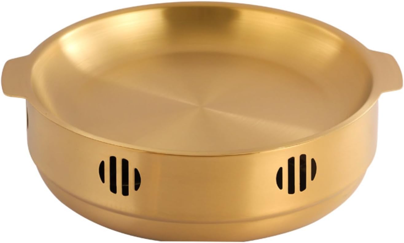 Stainless steel Korean-style double-ear dry boiler is exquisite and practical for household use-silver -20cm