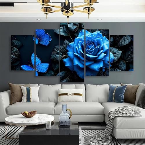 Diamond Painting Rose Papillon 5D Mefooge - Kit Complet Diamant Art Craft Adulte 100x60cm - 3