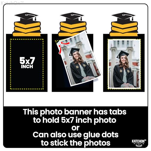 Image of Graduation Decorations 2026 | Gold and Black Graduation Photo Banner - 5x7, 10 Feet | Grad Banner for 2026 | Graduation Decorations Class of 2026 | Grad Party Decorations | KatchOn