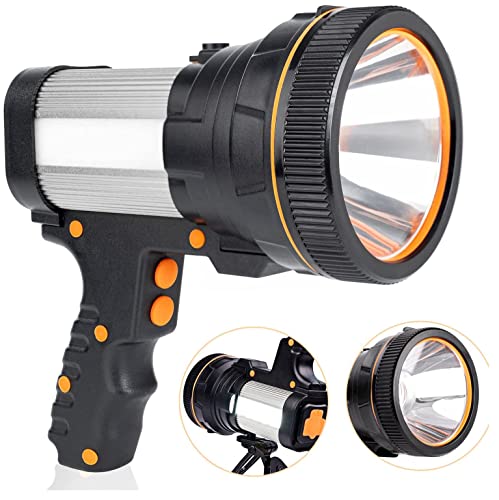 Csndice Spot Lights Outdoor Handheld High-Power Flashlight 9600Lm 20 Hours Long Standby, 3+3 Lamp Modes Rechargeable Spotlight #TOP4