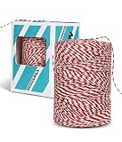 Hilo de jamón rojo y blanco (300 m), hilo de cocina apto para uso alimentario para encuadernación de salchichas y jamón, resistente al calor, resistente al desgarro, hilo de carne para cocina y