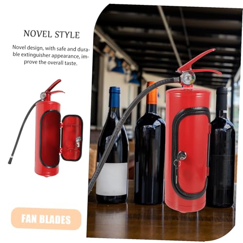 Boîte à vin extincteur rouge métal coffret bouteille design - 4