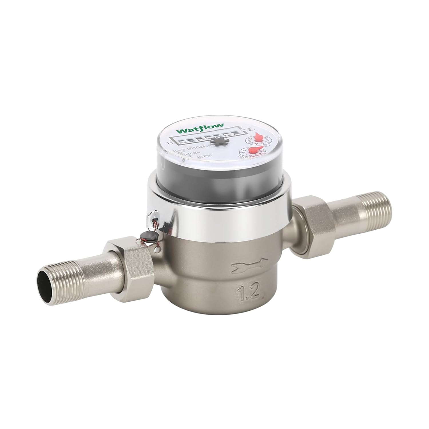 Watflow DN20 SS Water Meter 3/4" NPT, Cubic Water Flow Meter
