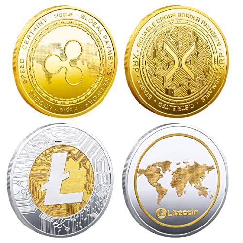6 Pack Collectible Bitcoin Ethereum Dogecoin Shiba Litecoin Ripple Commemorative Coins, 3mm Limited Edition Cryptocurrency Coin BTC EHT DOGE SHIB XRP LTC Physical Tokens for Gift with Protective Case - Image 4