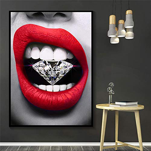 Tableau Pop Art Lèvres Toile Murale Salon pour Mur Vide 70x100cm