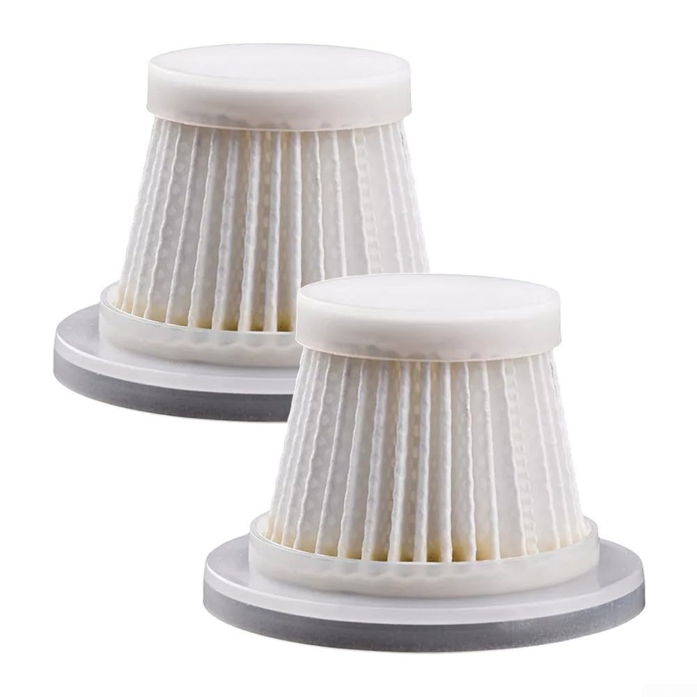 Washable Reusable Car Vacuum Cleaner Filter Replacement for Cordless Handheld Auto Vacuum High Efficiency Filtration System Easy Installation White(2 PACK)