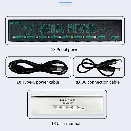 Fonte de alimentação para pedais de efeitos de guitarra 8 saídas CC isoladas/saída USB de 5V para pr
