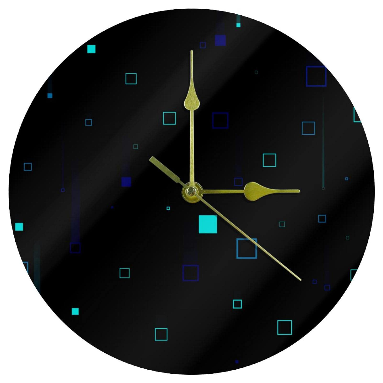 Horloge murale abstraite en acrylique noir de 24 cm pour salon