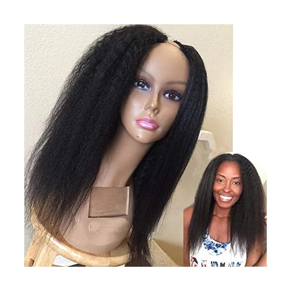 Kinky Straight U Part Human Hair Wigs For Black Women Brazilian Remy Hair 150 Density Italian Yaki U Part Wigs 1x4…