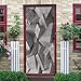 GKLLXC Sticker Porte 77 x 200cm gris géométrique Autocollant De Porte Stickers Cuisine 3d Effet Auto Adhé Peinture Murale De Porte Sticker Décoration Chambre Bureau Salon Couloir