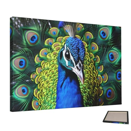 Peinture paon bleu pour sublimer un mur de chambre à coucher sans cadre