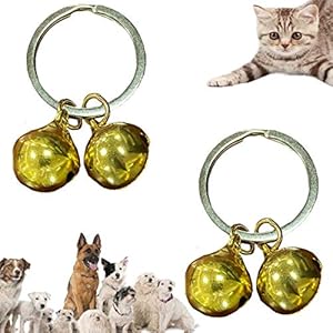 GABraden-4-Loud-Pair-of-Cat-Dog-Brass-Bells-Collar-Charm-Pet-Tracker-Acorn-Falconry Dog Brass Bells Collar Charm