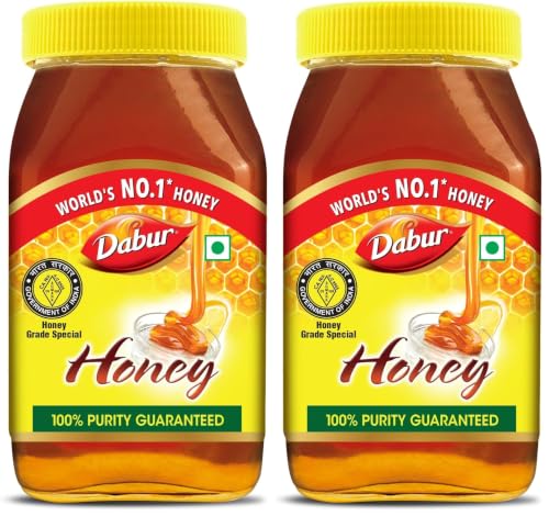 Image of Dabur Honey - 500g | 100% Pure | World's No.1 Honey Brand with No Sugar Adulteration | For Fitness & Health | Natural Immunity Booster | 100% Indigenous | Rich in Antioxidants & Minerals (Pack of 2)