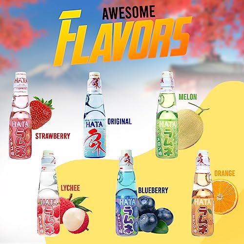 Fusion Select Ramune Japanese Soda - Classic Carbonated Japanese Drinks - Fizzy Ramune Soda Drink from Japan in Codd-Neck Bottles with Marble Stoppers - 6.76 oz, 6-Pack (6Bottle- Variety) - Image 4
