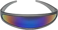 Vista 6 de zeroUV - Gafas de sol con visera de lente espejada de color cíclope estrecho futurista