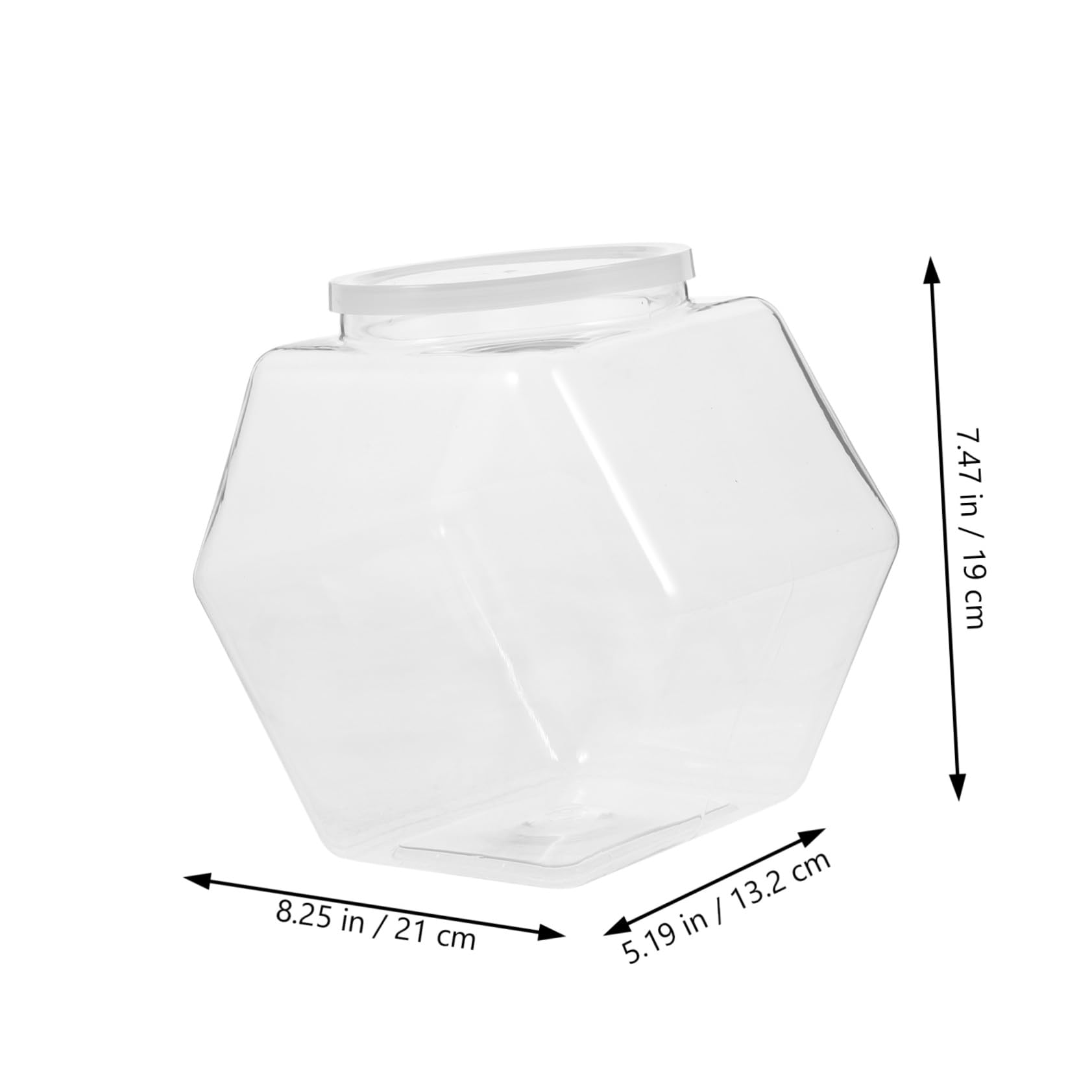 2 pezzi Barattoli Esagonali in Plastica per Dolcetti e Snack Coperchi Ermetici Contenitori Alimentari Trasparenti per Conservazione Pulita e Asciutta Facile da Pulire e Riempire