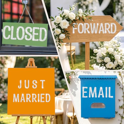 Image of Glitter Letter Stickers, 4 Inch Large Letters for Poster Board (Silver)