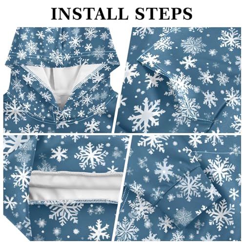 Kids Hoodies Sweaters Christmas Xmas Snowflake Hooded Sweatshirts with Big Pockets for Boys Girls B04003923